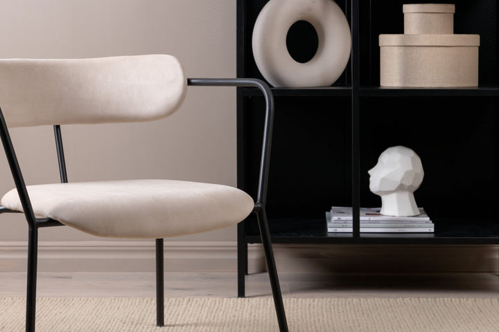 Venture Home Duffy Single Sofa - Black / Beige Velvet