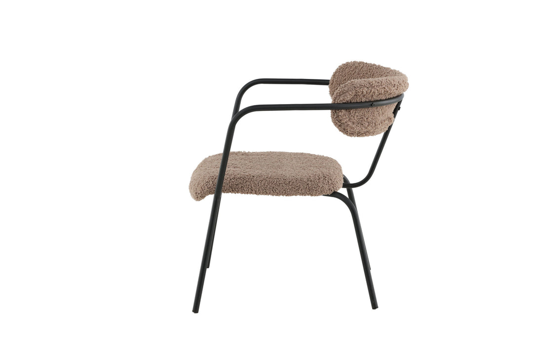 Venture Home Duffy Single Sofa - Black / Brown Teddy