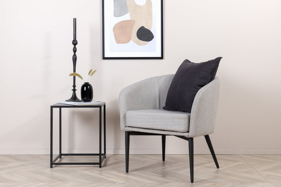 Venture Home Fluffy Single Sofa - Black / Grey Fabric
