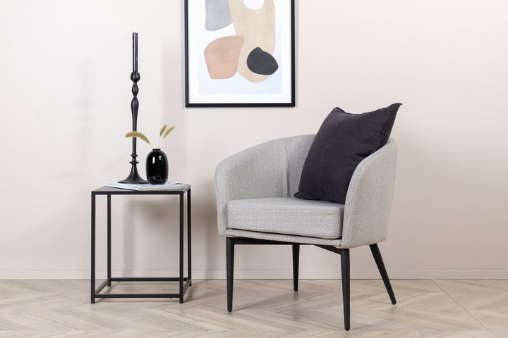 Venture Home Fluffy Single Sofa - Black / Grey Fabric
