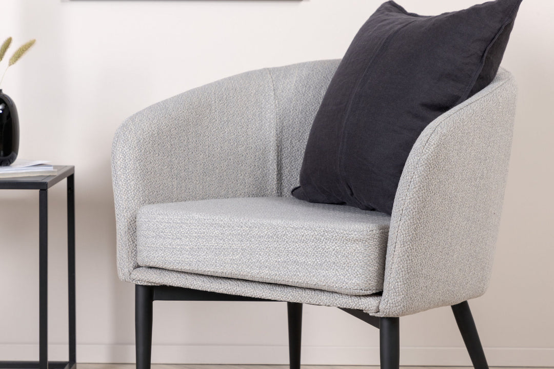 Venture Home Fluffy Single Sofa - Black / Grey Fabric