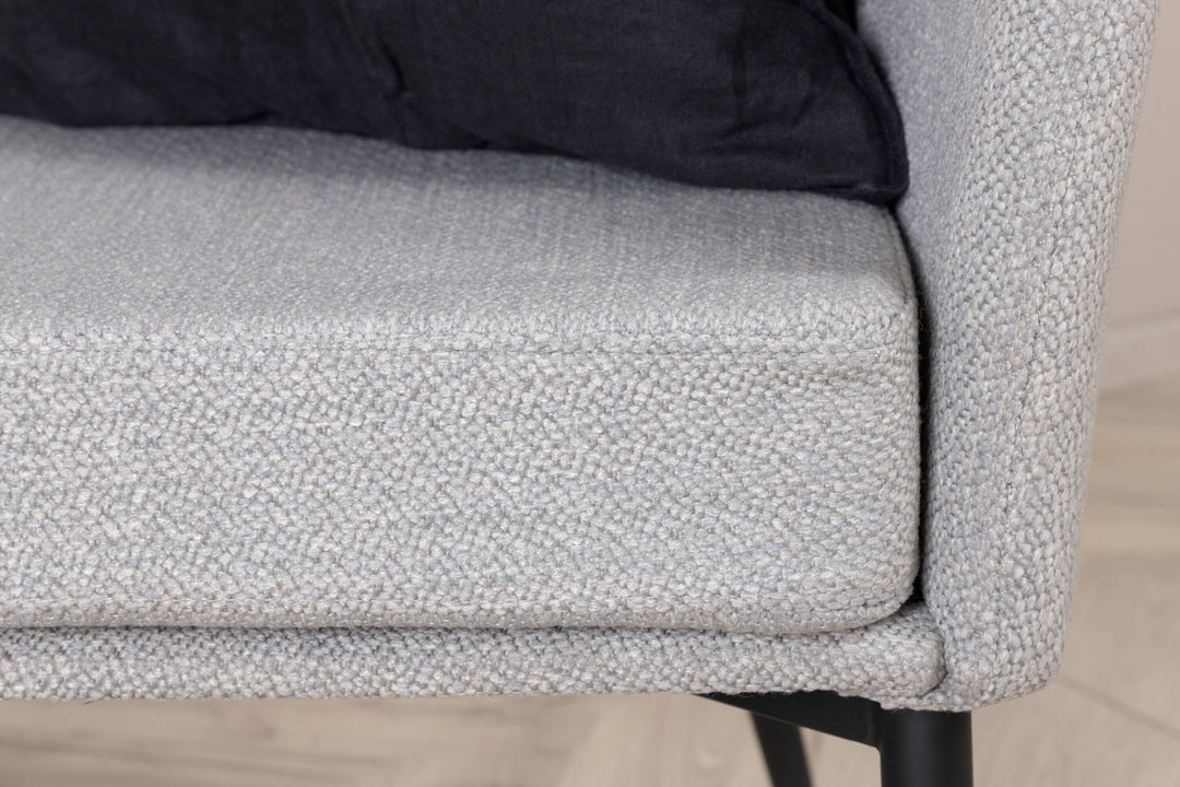 Venture Home Fluffy Single Sofa - Black / Grey Fabric