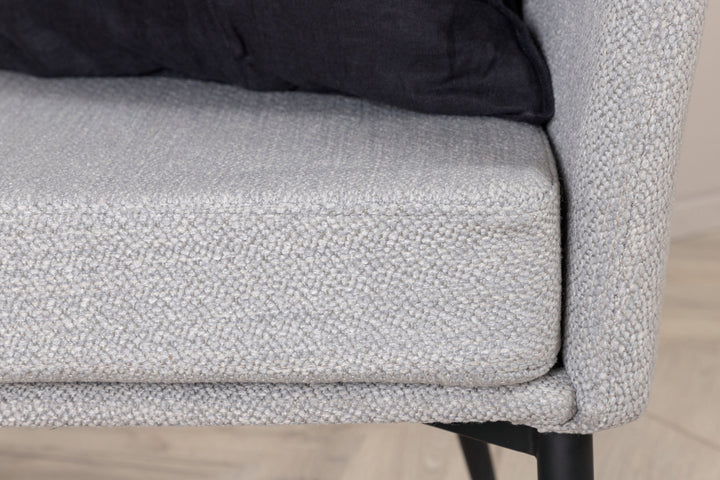 Venture Home Fluffy Single Sofa - Black / Grey Fabric