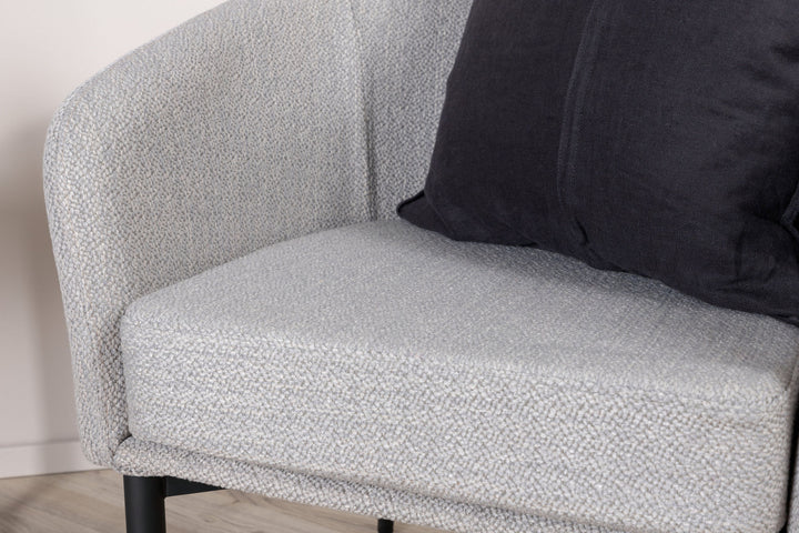 Venture Home Fluffy Single Sofa - Black / Grey Fabric