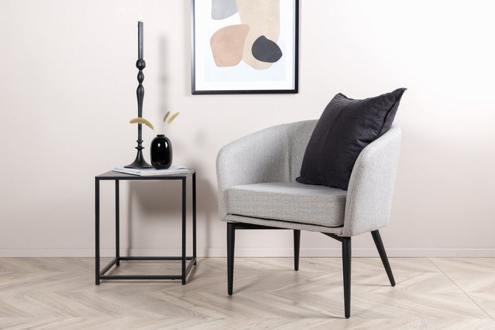 Venture Home Fluffy Single Sofa - Black / Grey Fabric