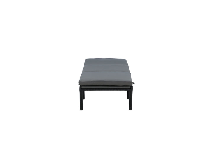 Venture Home Bilbao sunlounge black wicker/grey cushion