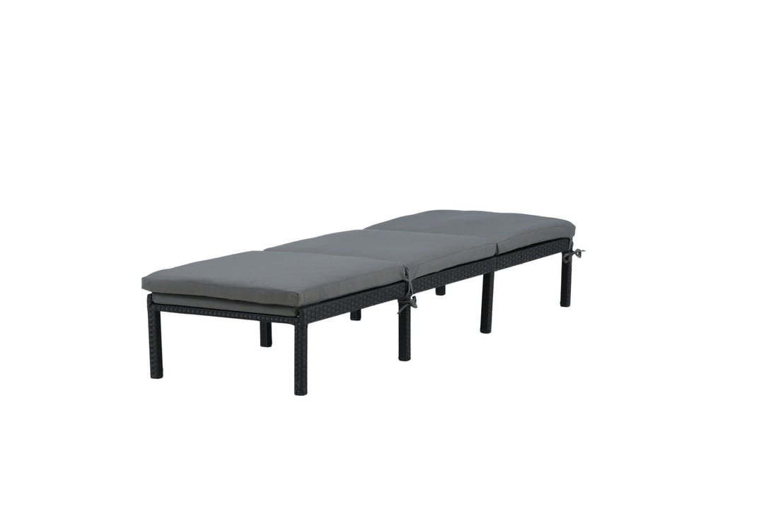 Venture Home Bilbao sunlounge black wicker/grey cushion