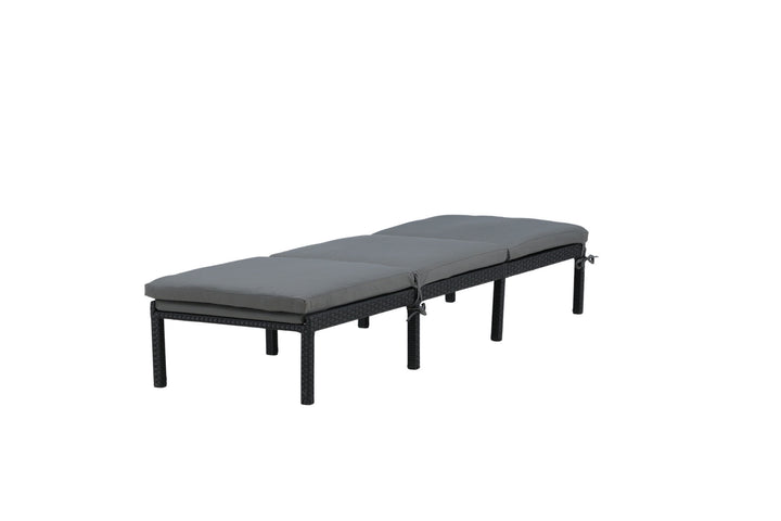 Venture Home Bilbao sunlounge black wicker/grey cushion