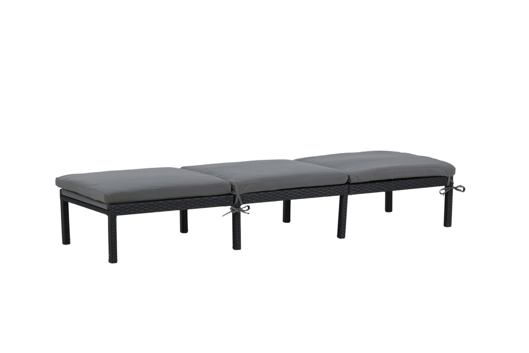 Venture Home Bilbao sunlounge black wicker/grey cushion