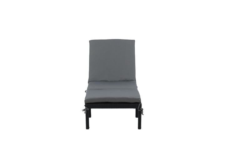 Venture Home Bilbao sunlounge black wicker/grey cushion