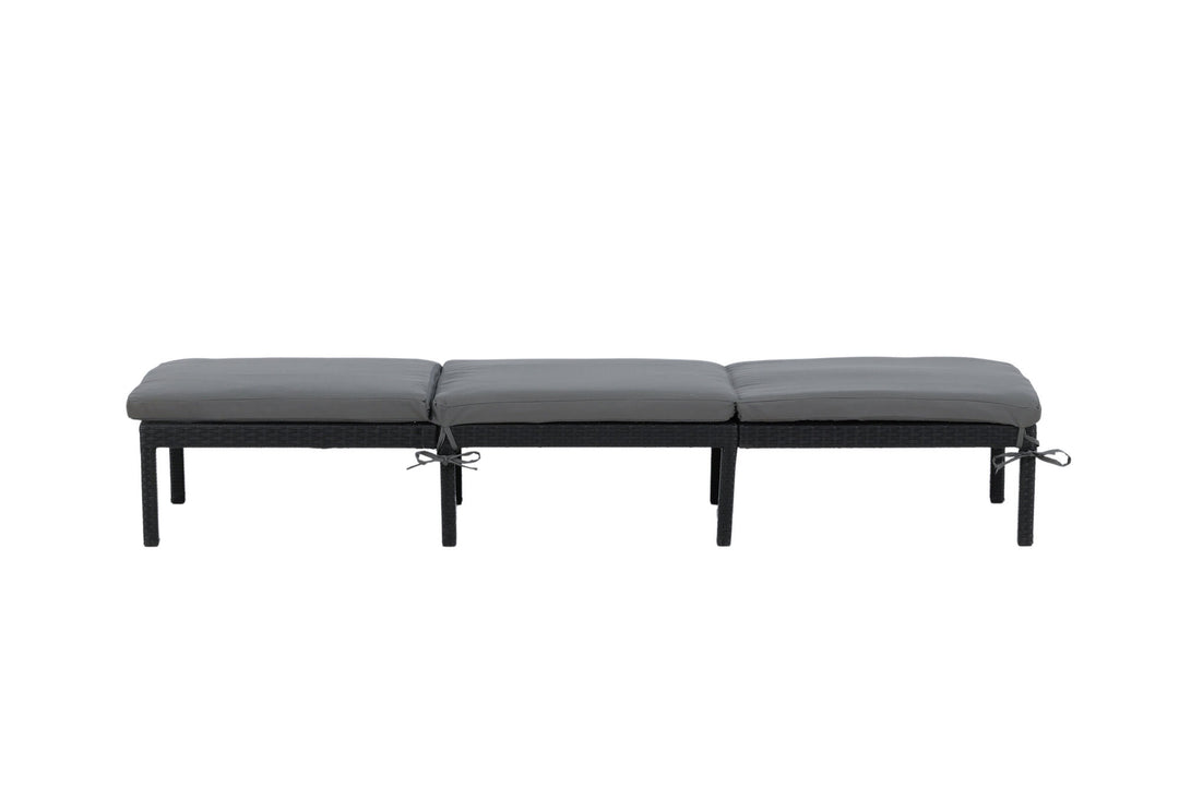 Venture Home Bilbao sunlounge black wicker/grey cushion