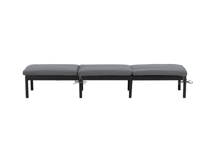 Venture Home Bilbao sunlounge black wicker/grey cushion