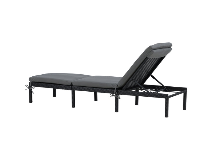 Venture Home Bilbao sunlounge black wicker/grey cushion