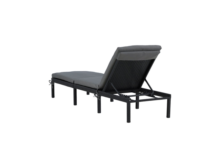 Venture Home Bilbao sunlounge black wicker/grey cushion