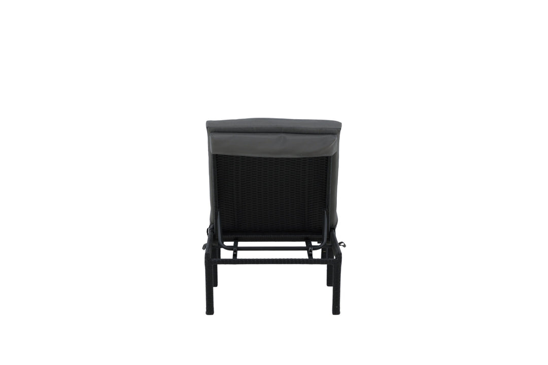 Venture Home Bilbao sunlounge black wicker/grey cushion
