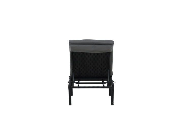 Venture Home Bilbao sunlounge black wicker/grey cushion