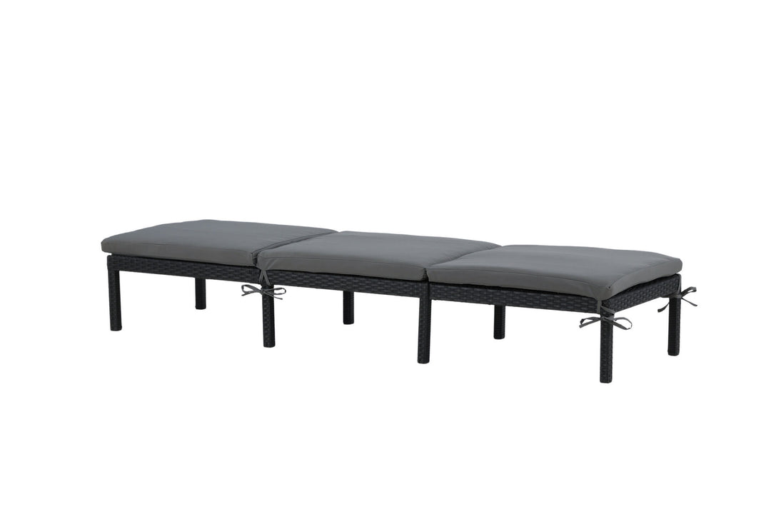 Venture Home Bilbao sunlounge black wicker/grey cushion