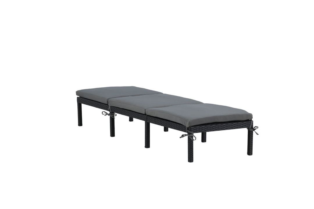 Venture Home Bilbao sunlounge black wicker/grey cushion