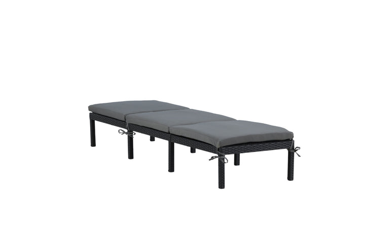 Venture Home Bilbao sunlounge black wicker/grey cushion