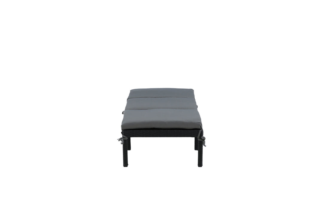 Venture Home Bilbao sunlounge black wicker/grey cushion