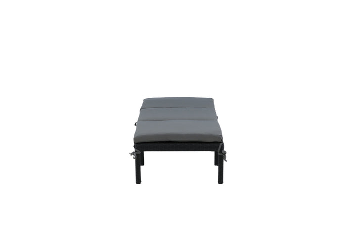 Venture Home Bilbao sunlounge black wicker/grey cushion