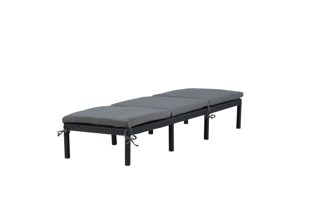 Venture Home Bilbao sunlounge black wicker/grey cushion