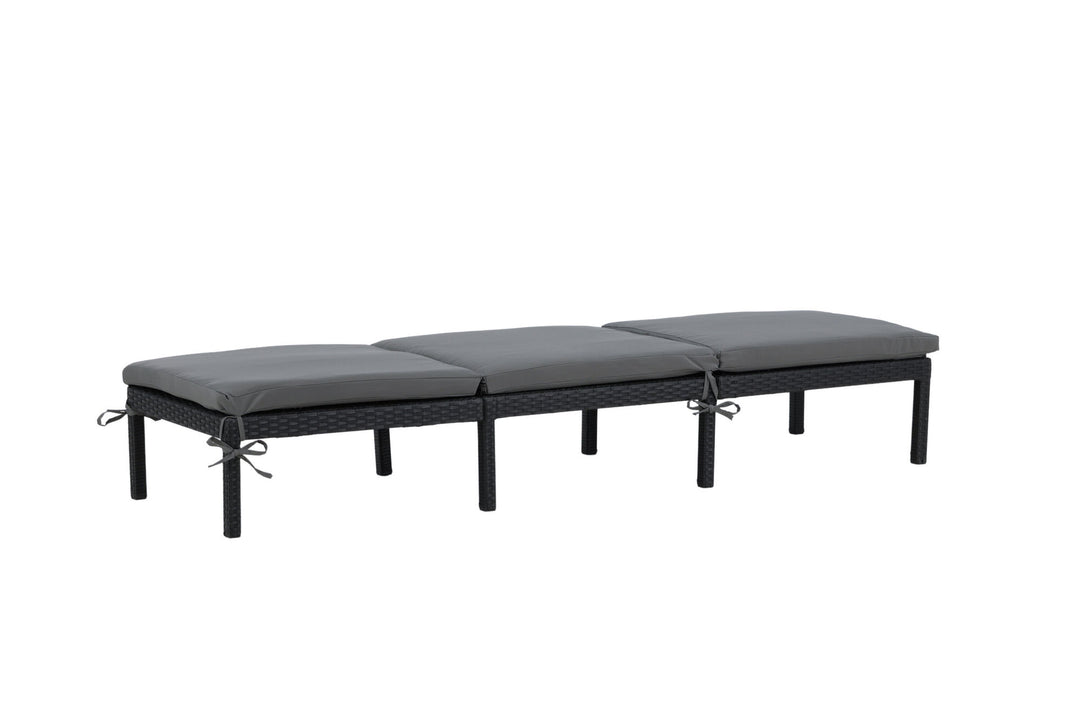 Venture Home Bilbao sunlounge black wicker/grey cushion