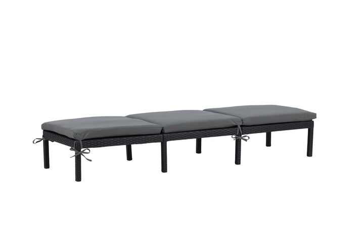 Venture Home Bilbao sunlounge black wicker/grey cushion