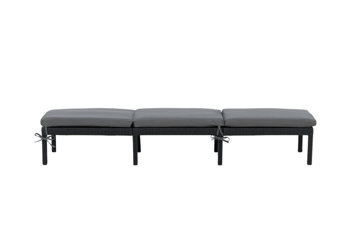 Venture Home Bilbao sunlounge black wicker/grey cushion