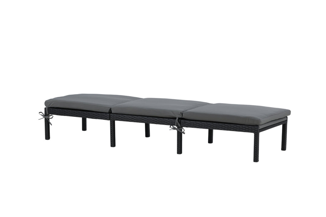 Venture Home Bilbao sunlounge black wicker/grey cushion