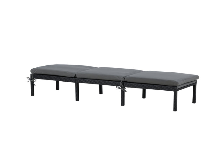 Venture Home Bilbao sunlounge black wicker/grey cushion