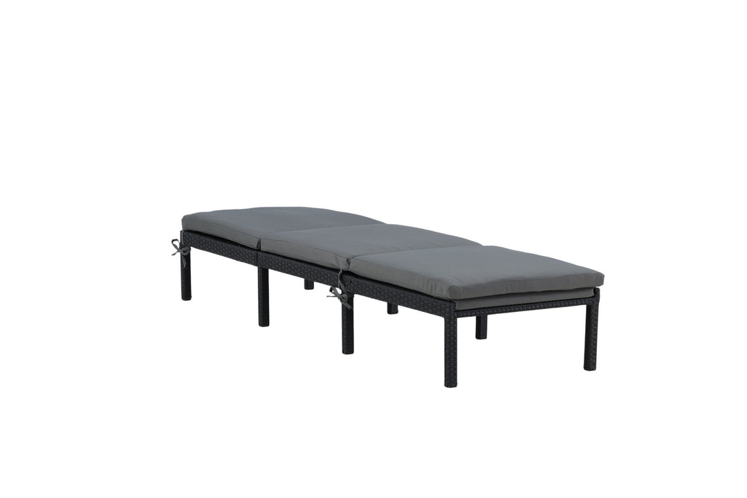 Venture Home Bilbao sunlounge black wicker/grey cushion