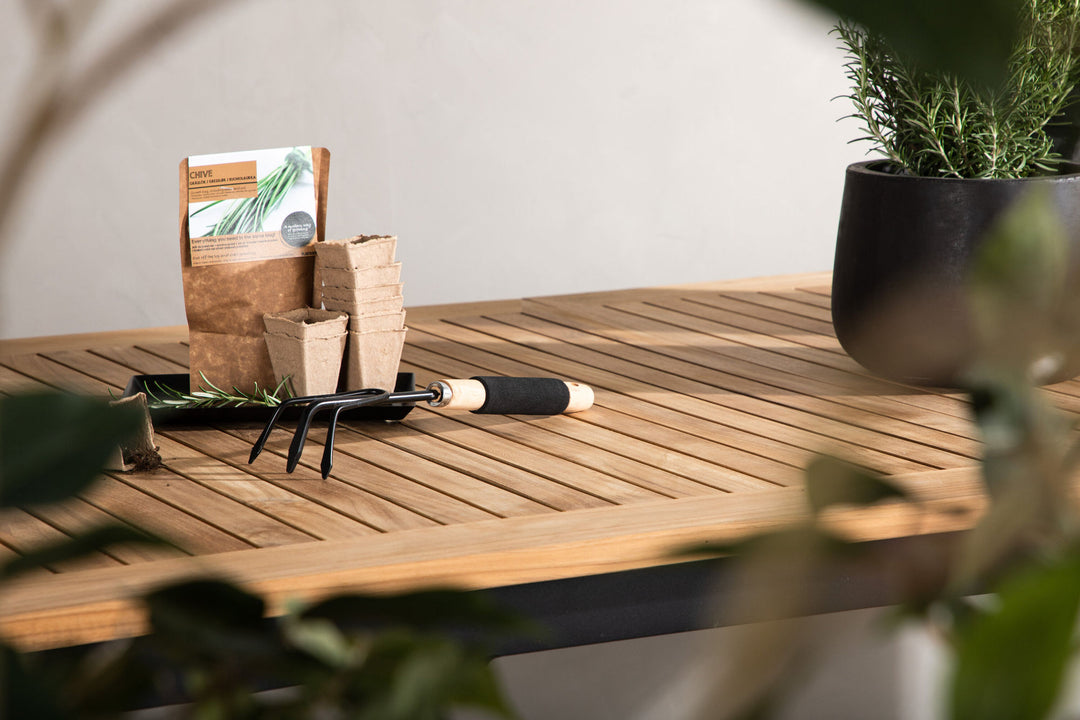 Venture Home Panama - Table - 224/324*100 - svart Alu/Teak