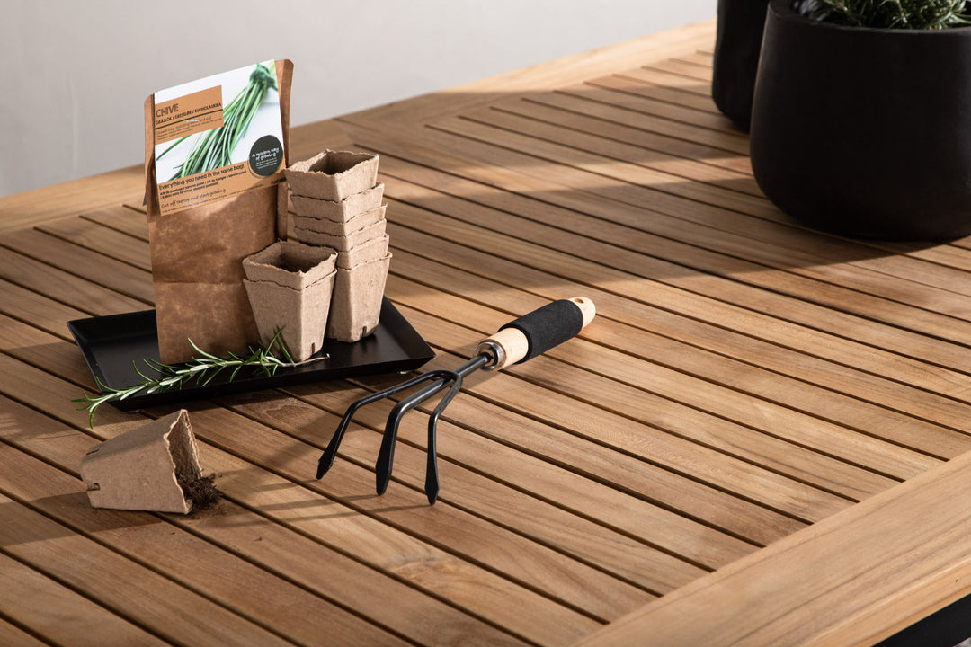 Venture Home Panama - Table - 224/324*100 - svart Alu/Teak