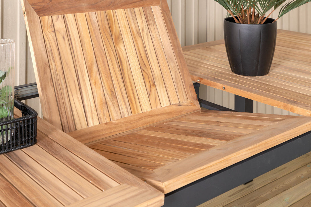 Venture Home Panama - Table - 224/324*100 - svart Alu/Teak