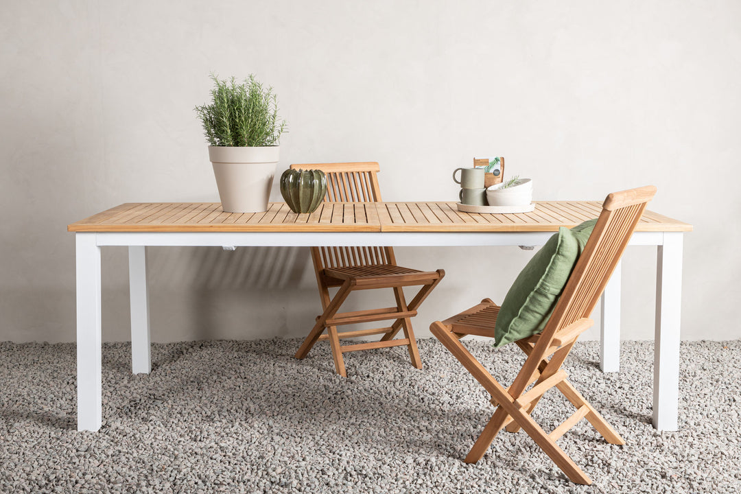 Venture Home Panama Table 224/324 - White/Teak
