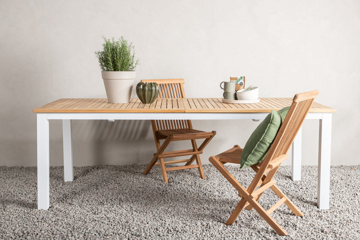 Venture Home Panama Table 224/324 - White/Teak