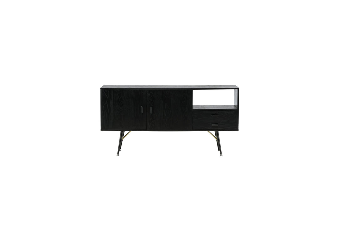 Venture Home Gold Storage unit - Black Veneer - Black Legs - Brass details