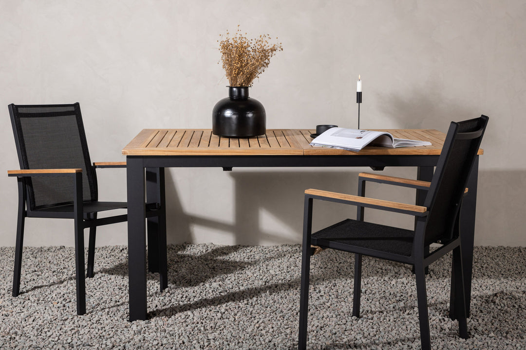 Venture Home Panama Table 152/210 - Black/Teak