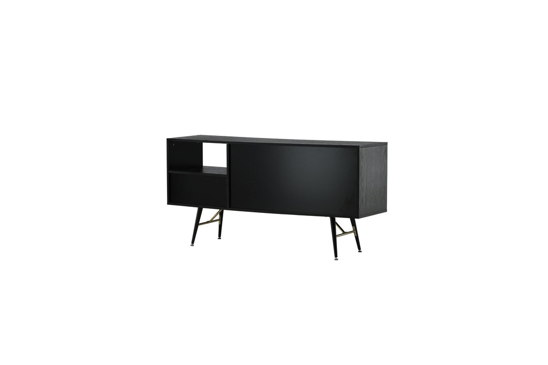 Venture Home Gold Storage unit - Black Veneer - Black Legs - Brass details