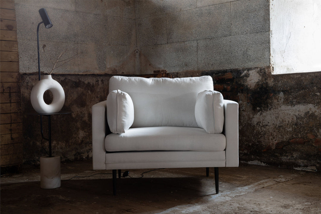 Venture Home Boom Single Sofa - Black / White Fabric
