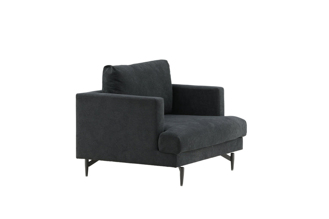 Venture Home Sofia Single Sofa - Black / Black Fabric