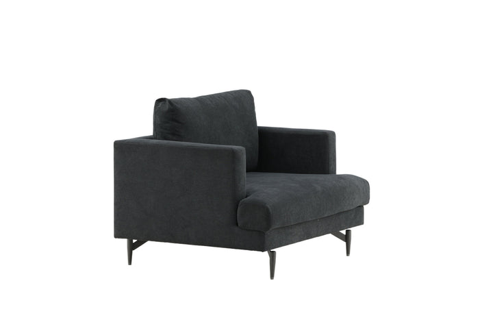 Venture Home Sofia Single Sofa - Black / Black Fabric