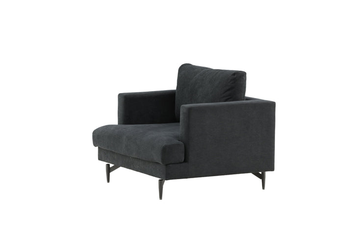 Venture Home Sofia Single Sofa - Black / Black Fabric