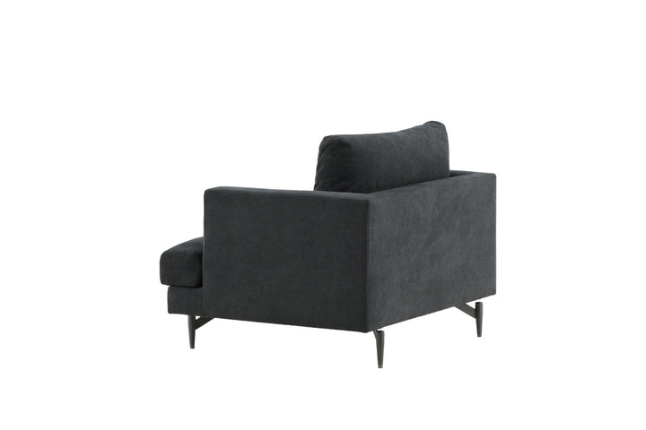 Venture Home Sofia Single Sofa - Black / Black Fabric