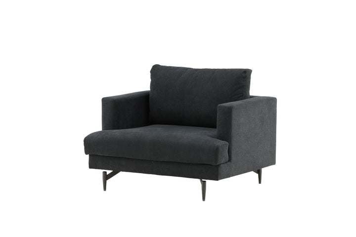 Venture Home Sofia Single Sofa - Black / Black Fabric