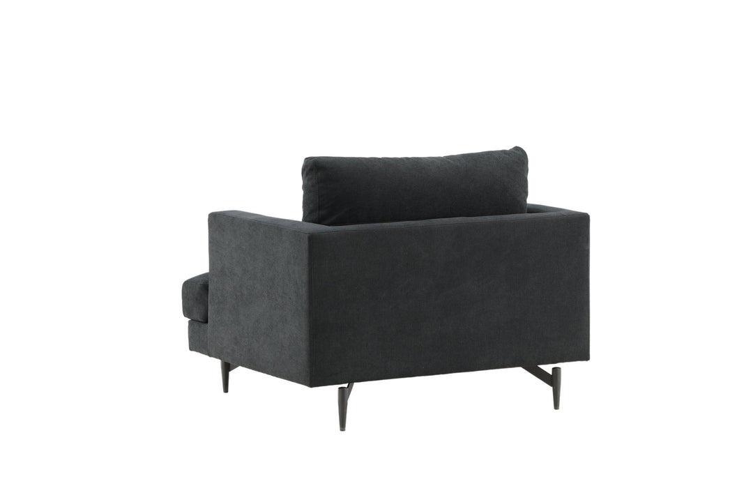 Venture Home Sofia Single Sofa - Black / Black Fabric