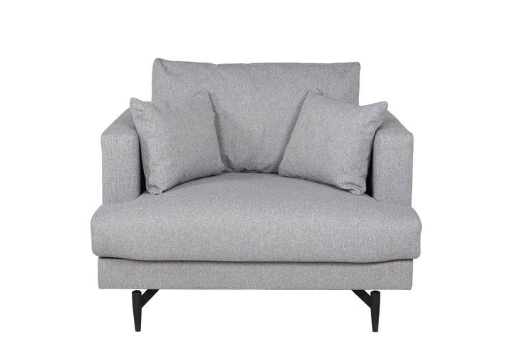 Venture Home Sofia Single Sofa - Black / Grey Fabric