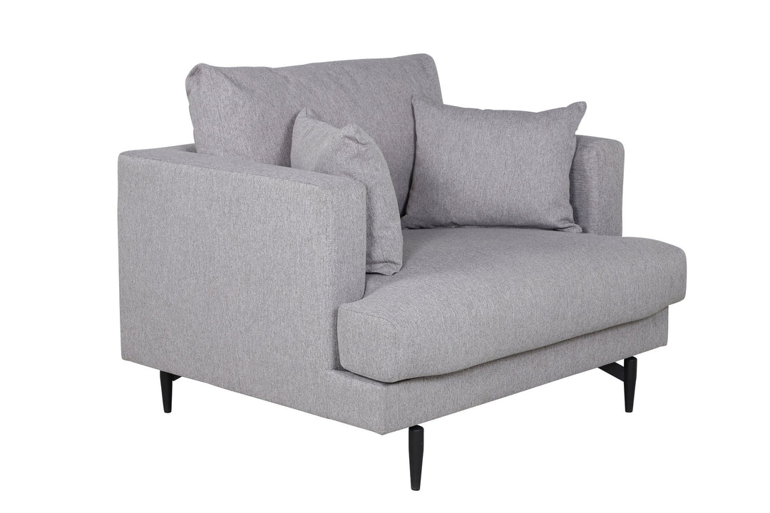 Venture Home Sofia Single Sofa - Black / Grey Fabric
