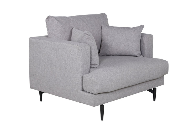 Venture Home Sofia Single Sofa - Black / Grey Fabric